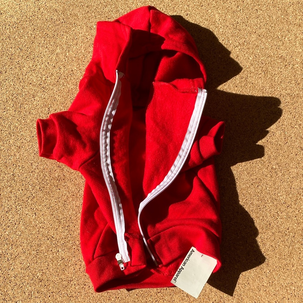 AMERICAN APPAREL🐾Red Flex Fleece Dog Zip Hoody